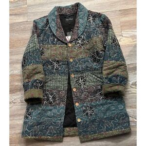 NWT Young Threads quilted boho patchwork jacket‎ size Large